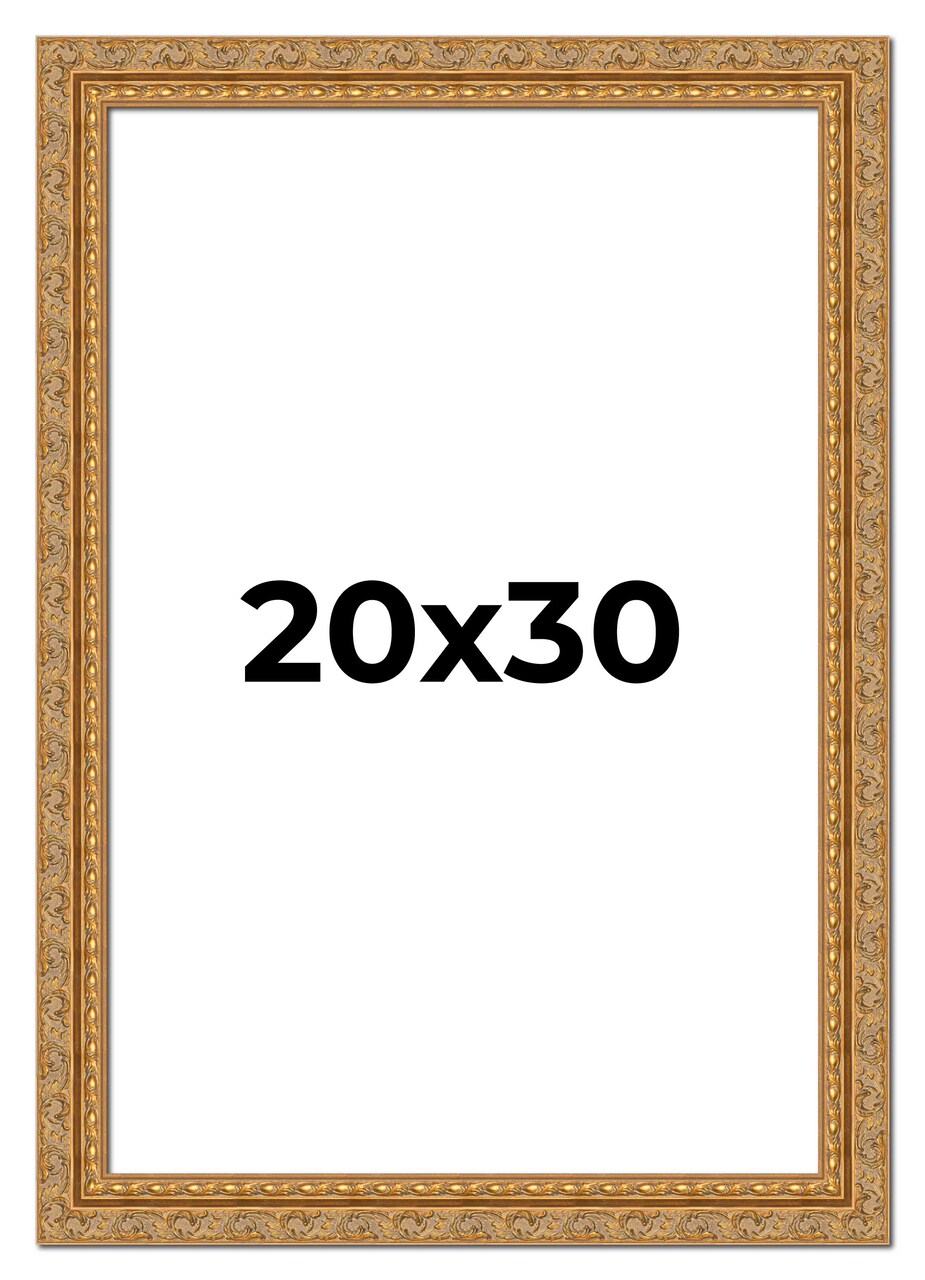 Contemporary Gold Picture Frame - UV Acrylic, Foam Board Backing, Hanging Hardware